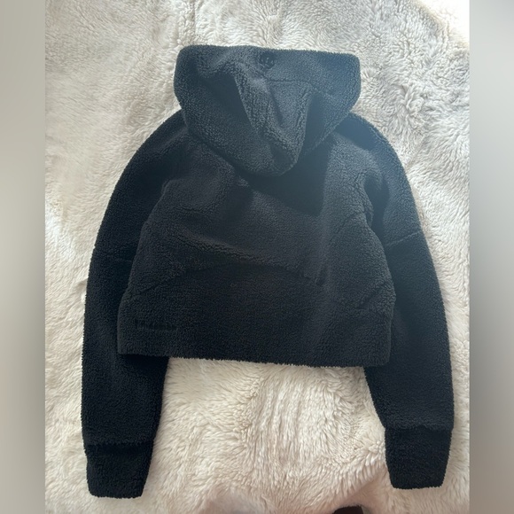 Lululemon - Scuba Oversized Sherpa 1/2 Zip Hooded Sweatshirt in Black - Picture 10 of 11